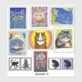 Louis Wain Cat Art Sticker (Vel)