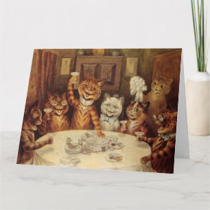 LOUIS WAIN CAT CATS KERSTFEEST GROET KAART