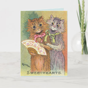 LOUIS WAIN CAT CATS ROMANTIC BIRTHDAY CARDS KAART