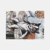 Louis Wain - Cat Dressed As A Nurse Fleece Deken (Voorkant (Horizontaal))