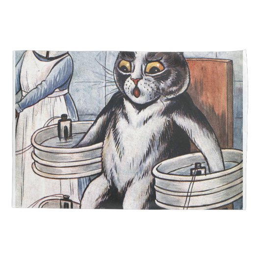Louis Wain - Cat Dressed As A Nurse Kussensloop (Achterkant)