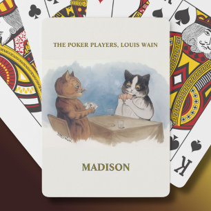 Louis Wain Cats De Poker Spelers Gepersonaliseerd Pokerkaarten