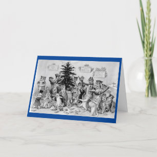 Louis Wain Cats Folded Holiday Card Feestdagen Kaart