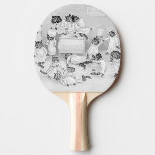 Louis Wain Cats in Dorm - Funny Paddle Tafeltennisbatje