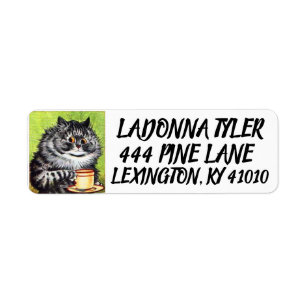 LOUIS WAIN CCFFEE CAT RETOUR ADRESSE ÉTIQUETTES