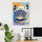 Louis Wain, Chat aux yeux fleuris, Poster (Bureau à domicile)