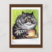 Louis Wain, Chat avec Coffee Cup, Carte postale Ar (Devant)