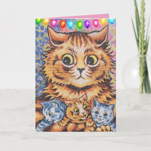LOUIS WAIN CHRISTMAS CAT CATS WENSKAARTEN FEESTDAGEN KAART