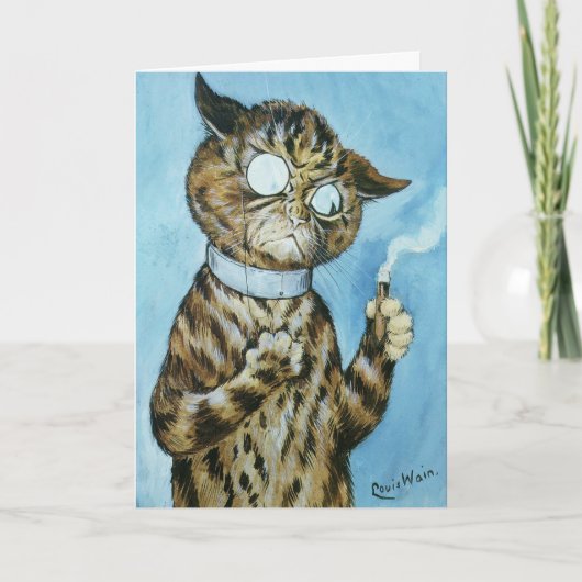 LOUIS WAIN CIGAR CAT CARTE D'ANNIVERSAIRE POUR LUI (Devant)