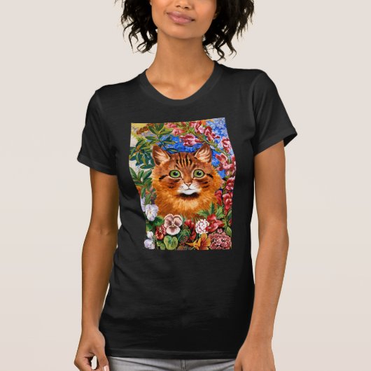 Louis Wain Flower Cat T-Shirt (Voorkant)