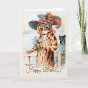 Louis Wain Flowers for the duchess Birthday CC1007 Kaart