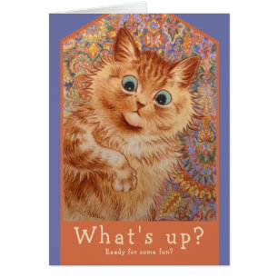 Louis Wain Ginger cat Birthday party uitnodiging