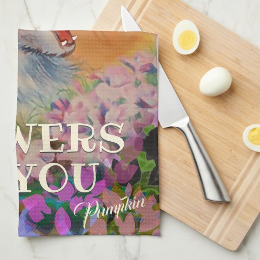 Louis Wain Happy Flower Cat Art Theedoek (Quarter Fold)