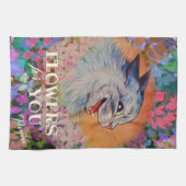 Louis Wain Happy Flower Cat Art Theedoek (Horizontaal)