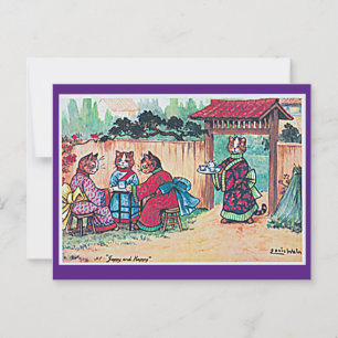 Louis Wain, Japans Kimono Cat Art Briefkaart