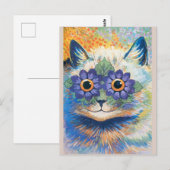 Louis Wain, Kat met ventilator-gedecormeerde ogen Briefkaart (Voorkant / Achterkant)
