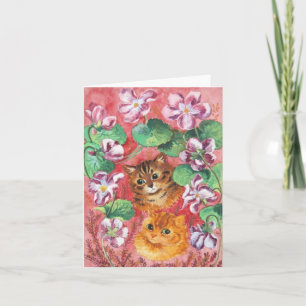 Louis Wain Katten en Pansies Kaart