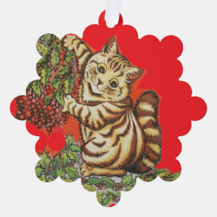 Louis Wain Kerstkatten Ornament Kaart