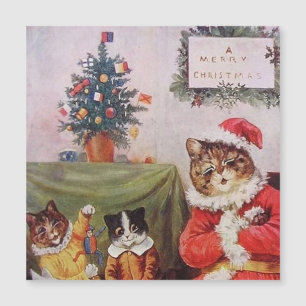 Louis Wain Kerstkatten Vintage Victoriaanse Famili