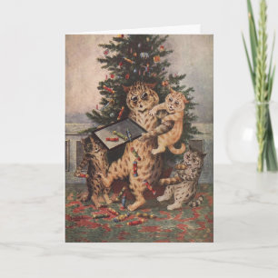 Louis Wain Kersttijd in Kattenland Kaart