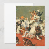 Louis Wain Merry Kerstry Kaart (Voorkant / Achterkant)