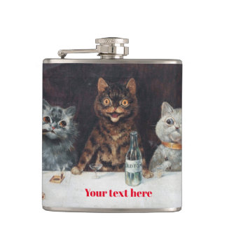 Louis Wain met vinyl omwikkelde heupfles