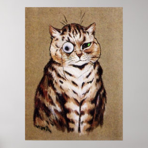  Louis Wain Monacle Cat Poster Print