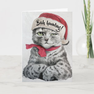 Louis Wain Santa Tabby Cat Art Feestdagen Kaart