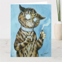 LOUIS WAIN SIGAAR KAT VERJAARDAG KAART VOOR HEM
