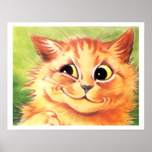  Louis Wain Smiling Ginger Cat Poster Print