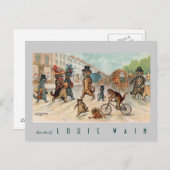 Louis Wain - Stadskat -  kunst Briefkaart (Voorkant / Achterkant)