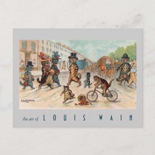Louis Wain - Stadskat -  kunst Briefkaart (Voorkant)