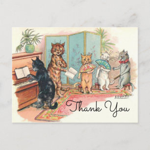 Louis Wain Victoriaanse katten Salonmuziek circa 1 Briefkaart