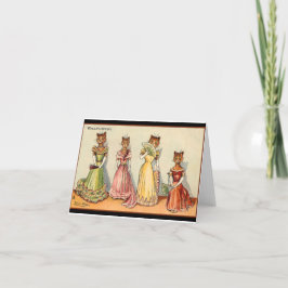 Louis Wain Wallflower Girl Cats Bedankkaart