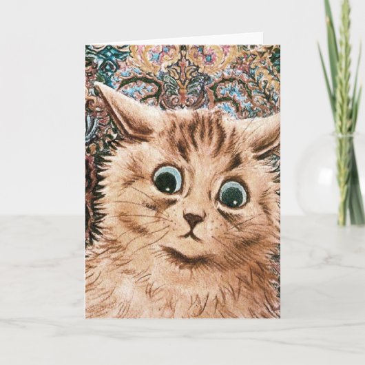 Louis Wain Wallpaper Cat Card Kaart (Voorkant)