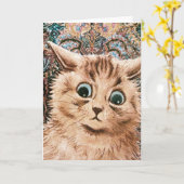 Louis Wain Wallpaper Cat Card Kaart (Gele Bloem)