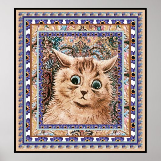 Louis Wain Wallpaper Cat Poster Print (Voorkant)