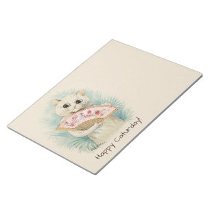 Louis Wain White cat met een fan CC0038 Notitieblok