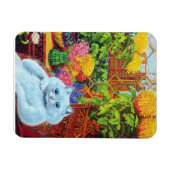 Louis Wain's Witte Kat in Tuinkamer Magneet (Horizontaal)