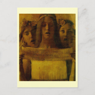 Louis Welden Hawkins, Girls Singing Music ca.1890 Briefkaart