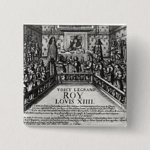Louis XIV administratering justitie Vierkante Button 5,1 Cm