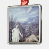Louis XIV als Apollo, laag Python Metalen Ornament (Links)