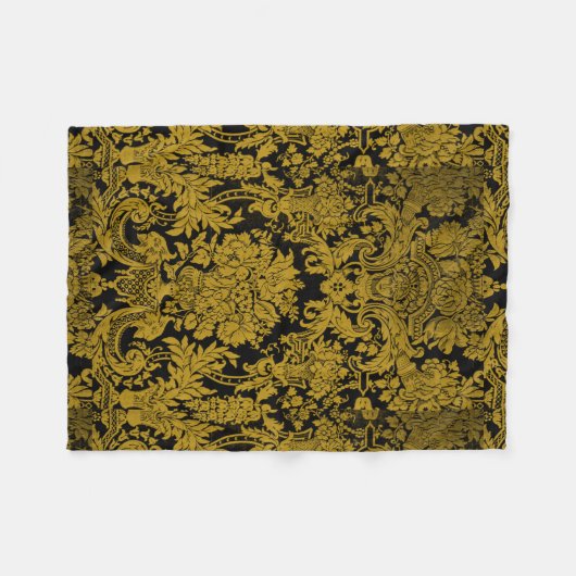 Louis XIV Golden Damask Fleece Deken (Voorkant (Horizontaal))