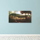 Louis XIV Het jagen bij Marly met een Uitzicht Canvas Afdruk (Insitu (Houten vloer))