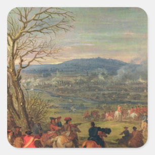 Louis XIV in gevechtsstrijd nabij de Cassel Vierkante Sticker