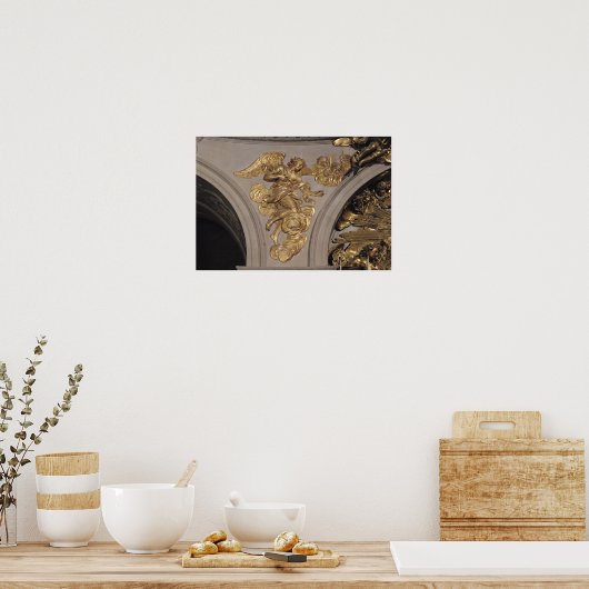 Louis XIV stijlengel, van de boog Poster (Keuken)