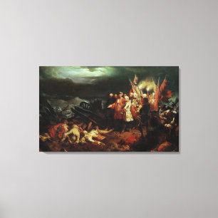 Louis XV Bezoek het slagveld Canvas Afdruk