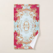 Louis XV Elégant Rouge or doré serviette florale d (Serviette à main)
