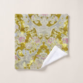 Louis XV Fleurs de marguerite verte et rose (Gant de toilette)