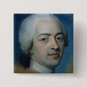 Louis XV Koning van Frankrijk en Navarra, na 1730 Vierkante Button 5,1 Cm